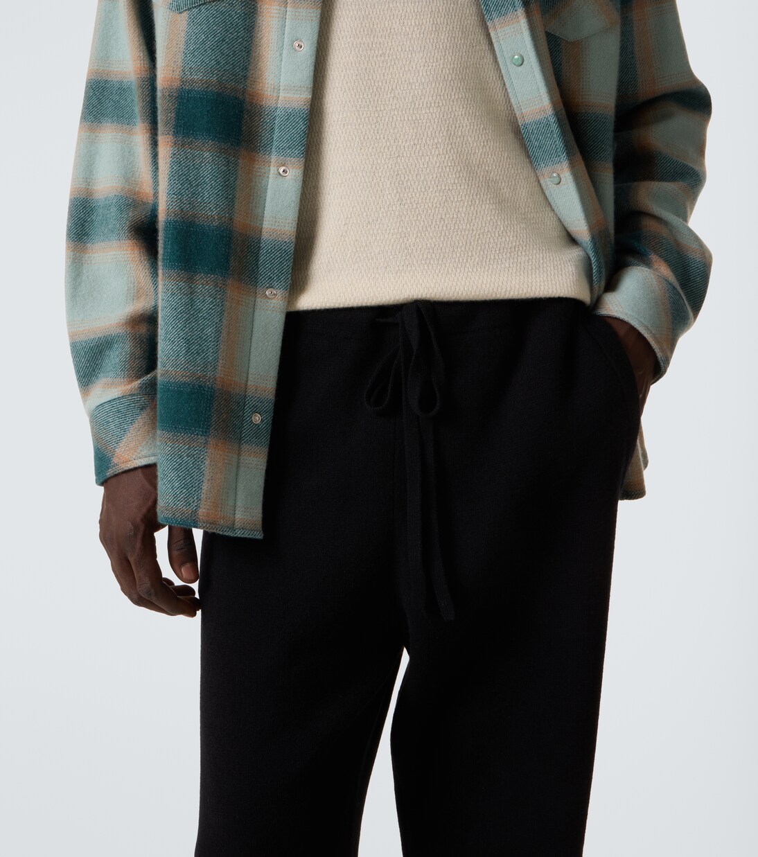 Pantalones rectos de punto de cachemir | God's True Cashmere