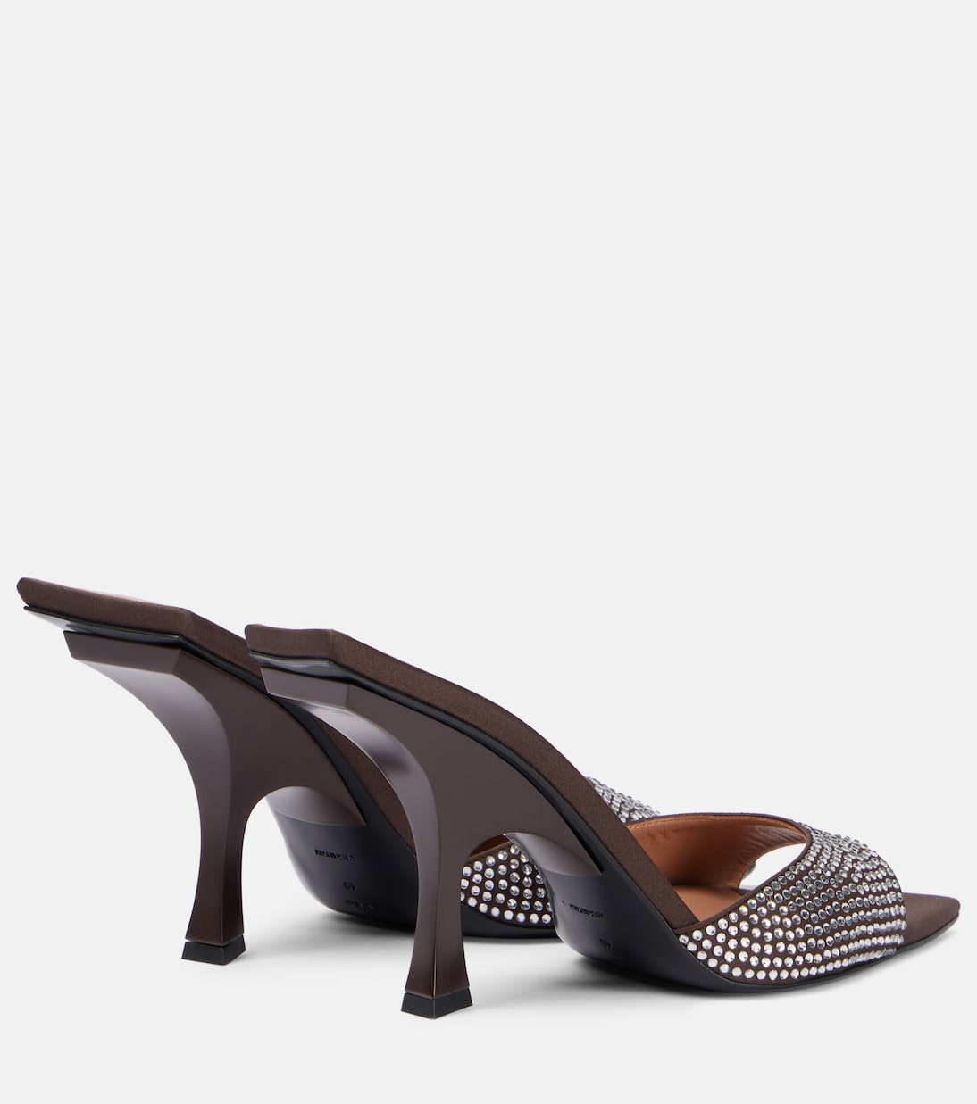 Pantoletten Ester 105 aus Satin mit Kristallen | The Attico