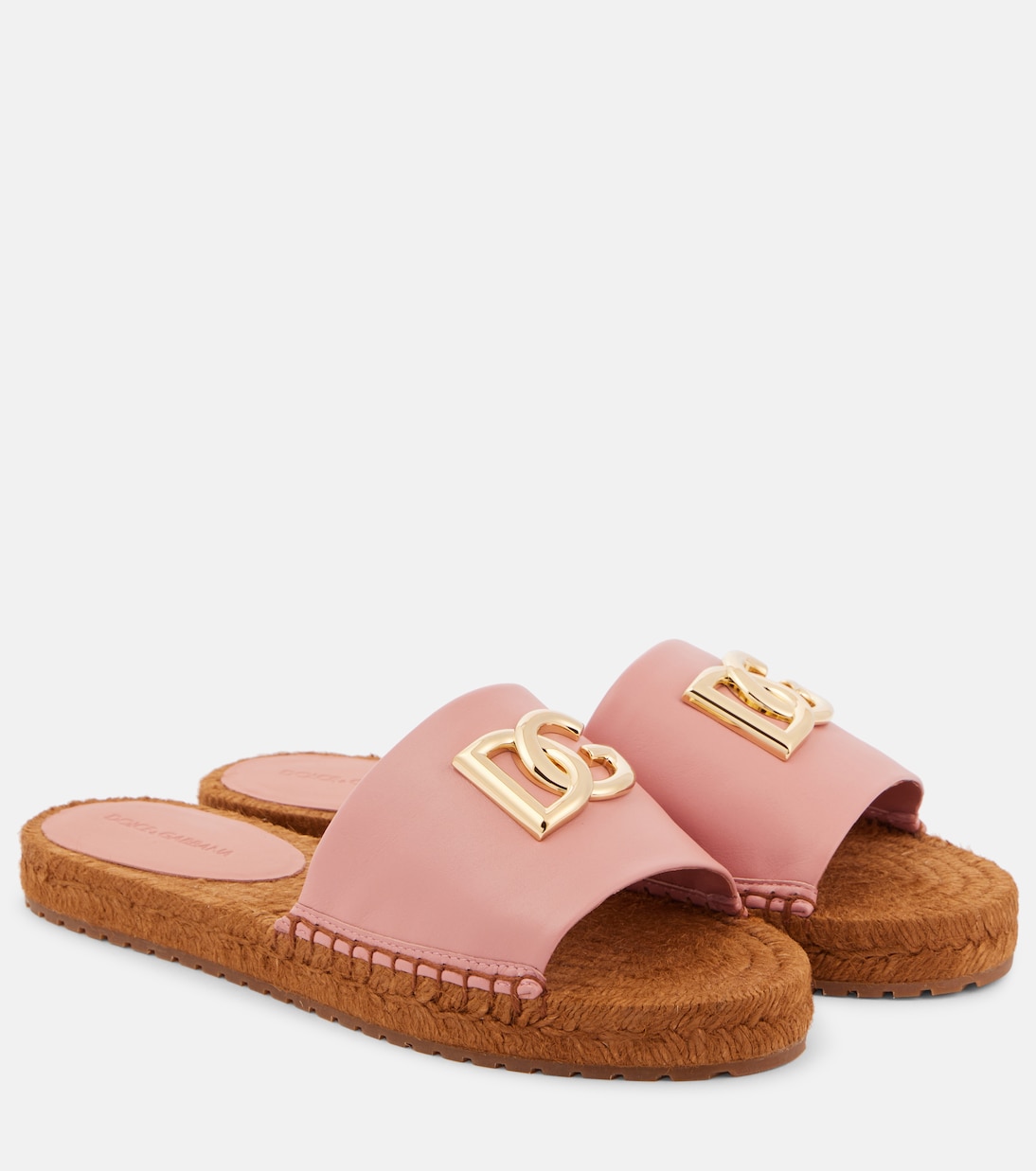 DG leather espadrille slides | Dolce&Gabbana