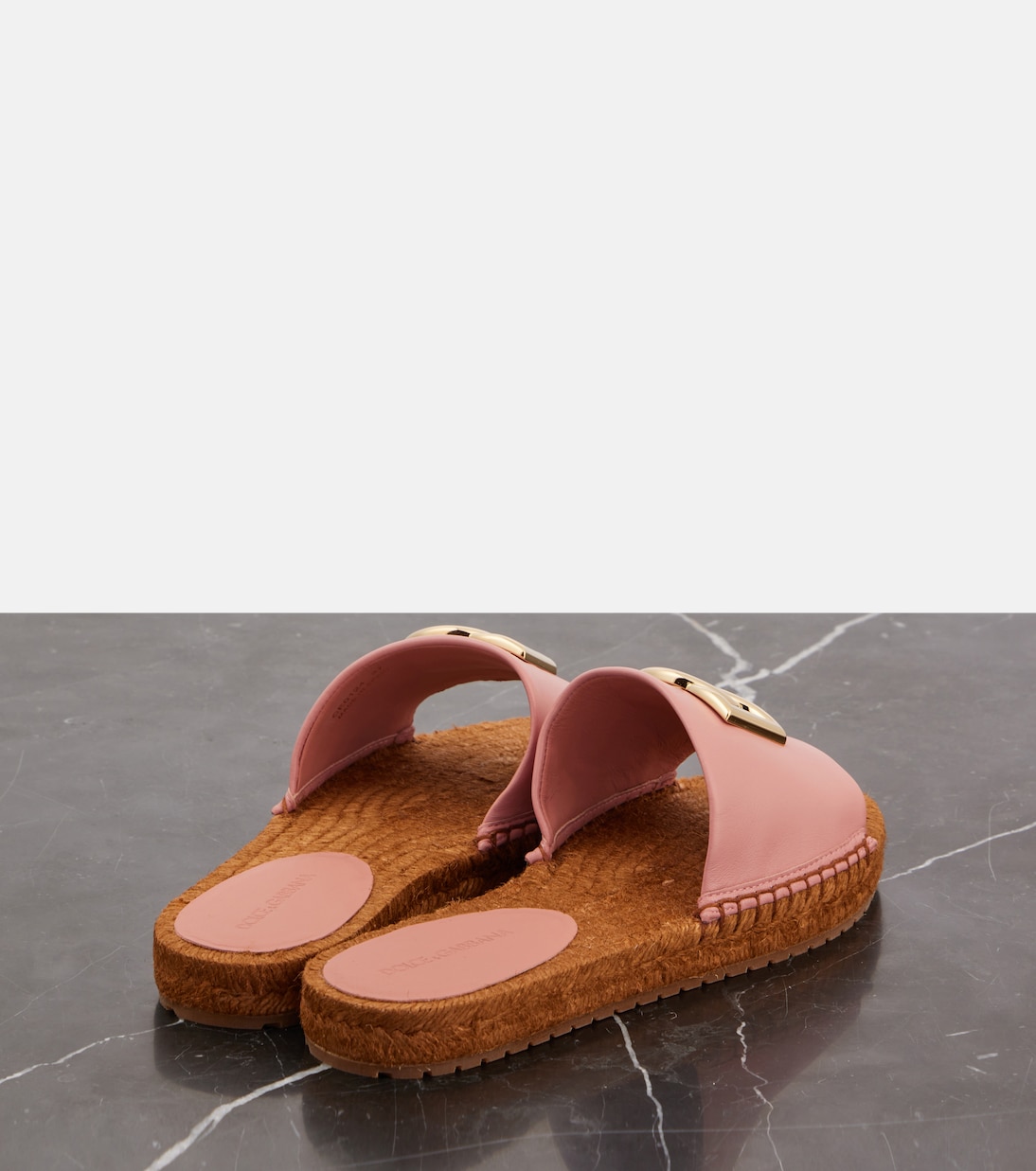 DG leather espadrille slides | Dolce&Gabbana
