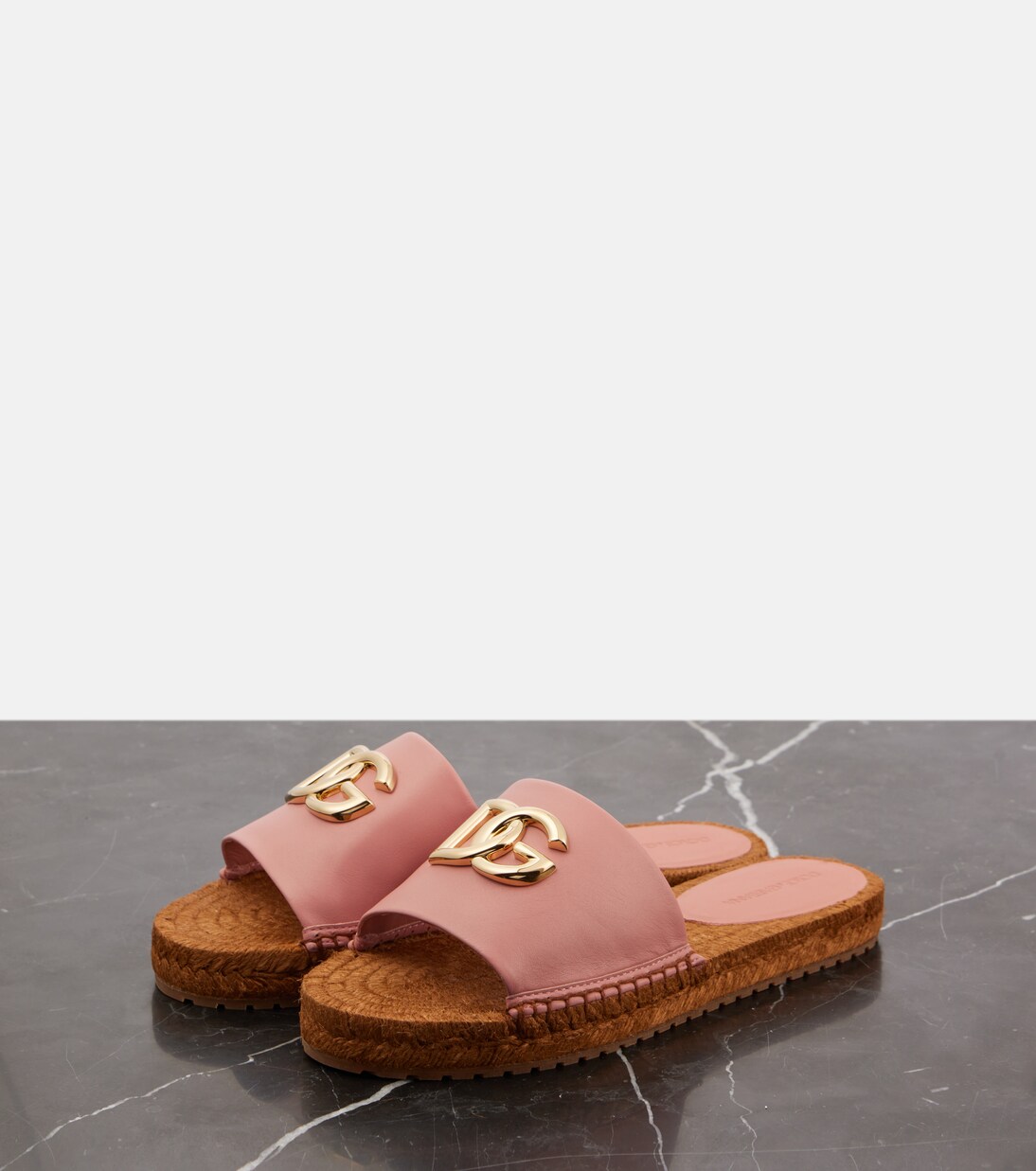 DG leather espadrille slides | Dolce&Gabbana