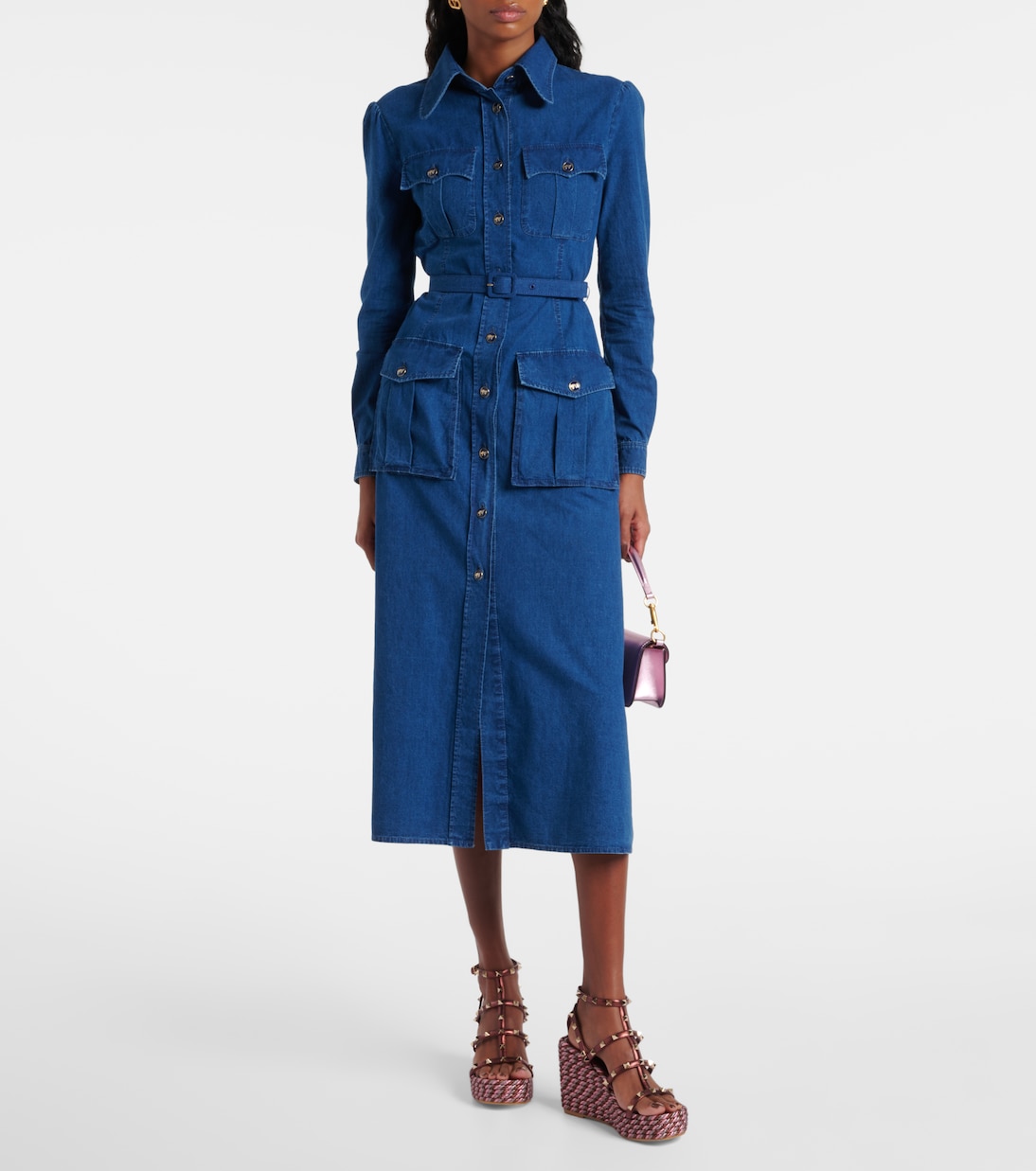 Alpargatas con cuña Rockstud 95 de piel | Valentino Garavani