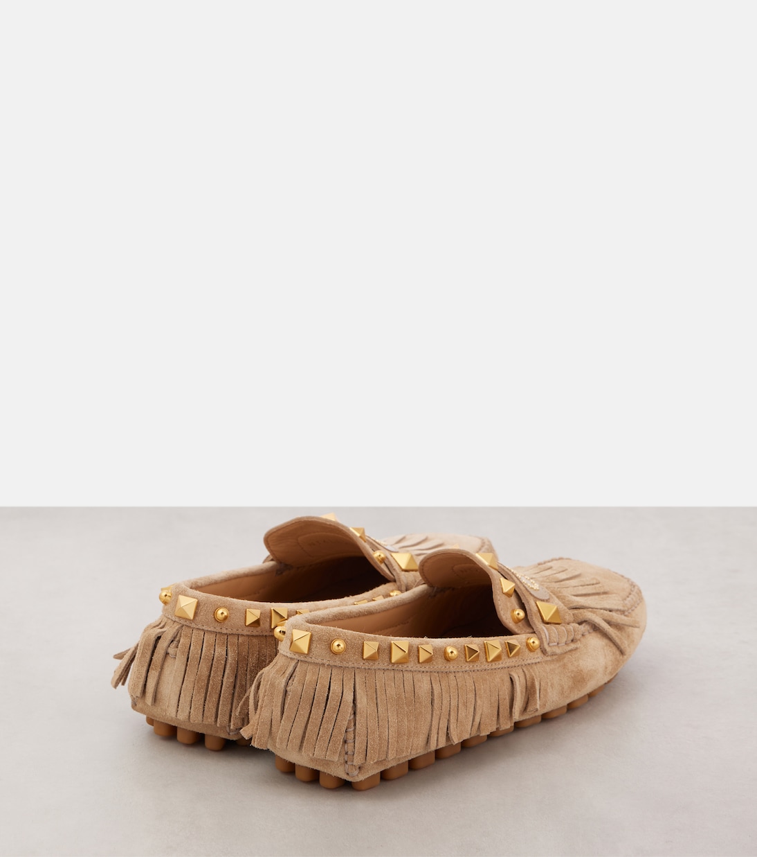 Plaster Caster VLogo suede driving shoes | Valentino Garavani