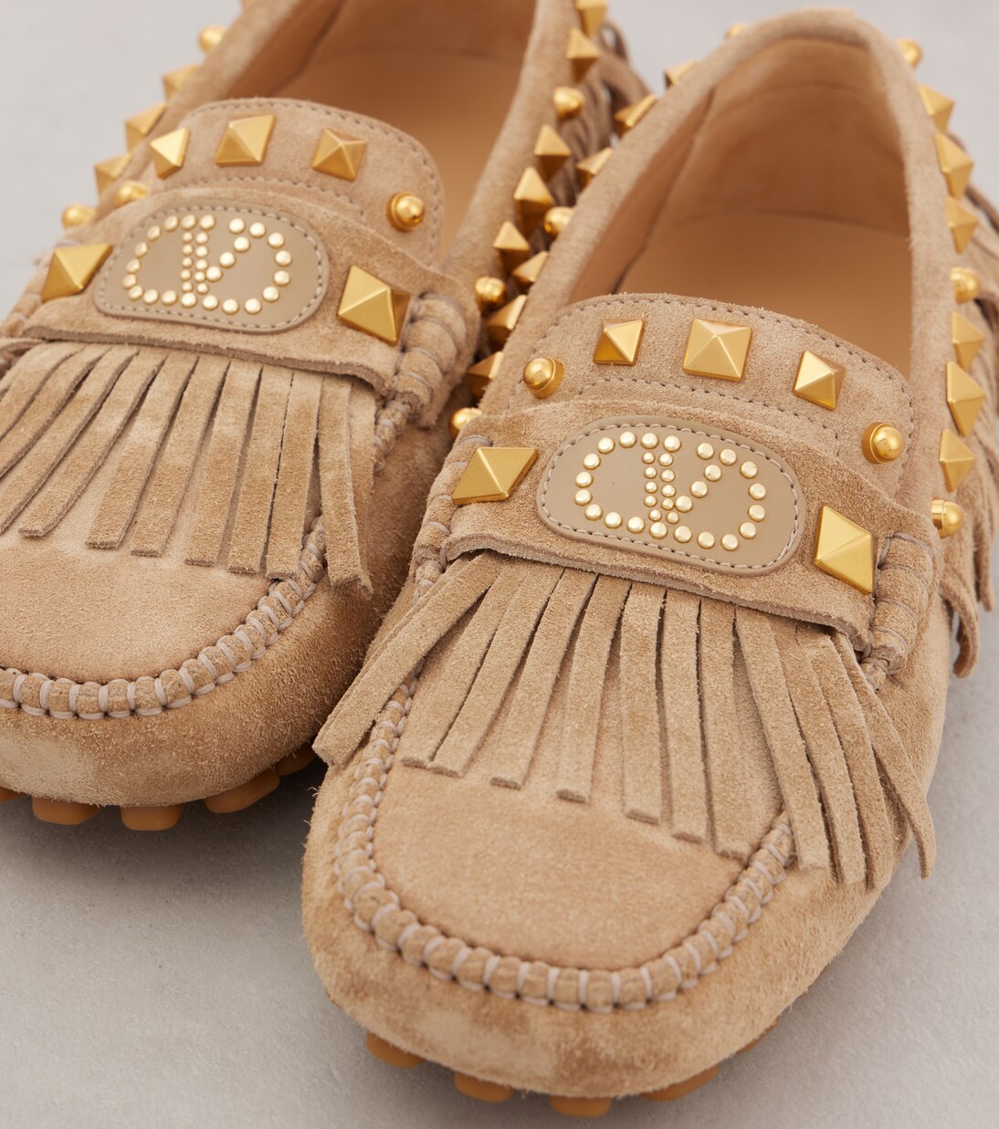 Plaster Caster VLogo suede driving shoes | Valentino Garavani