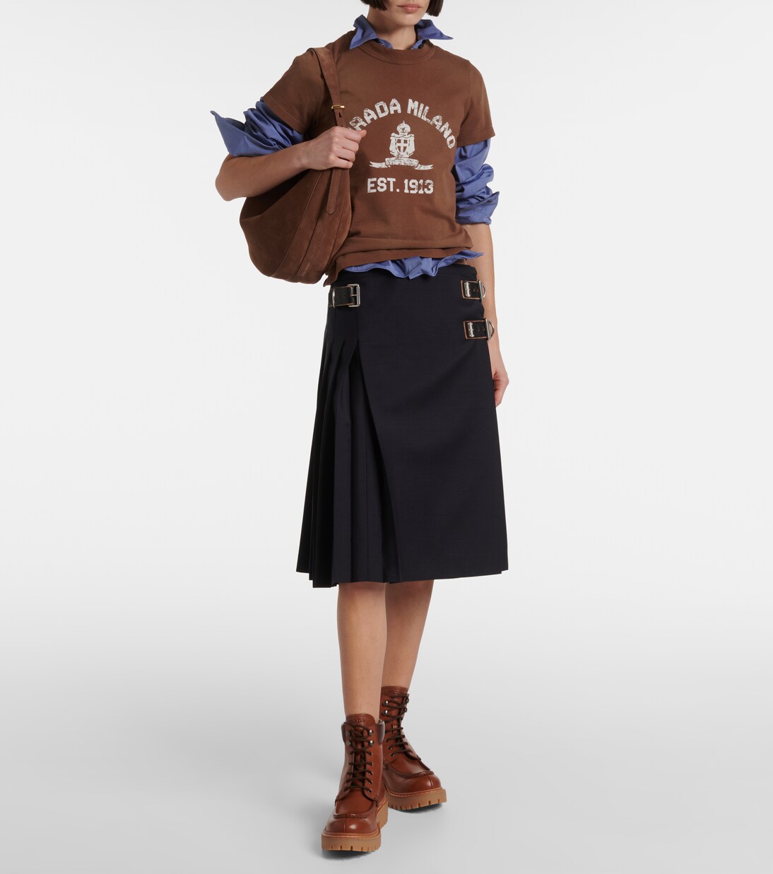 Schnürstiefel aus Leder | Prada