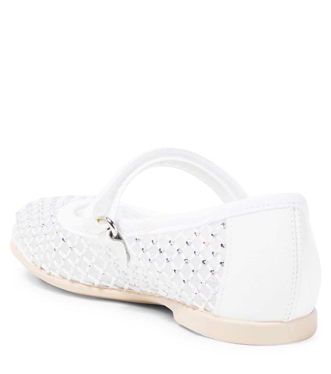 Embellished mesh Mary Jane flats | Monnalisa