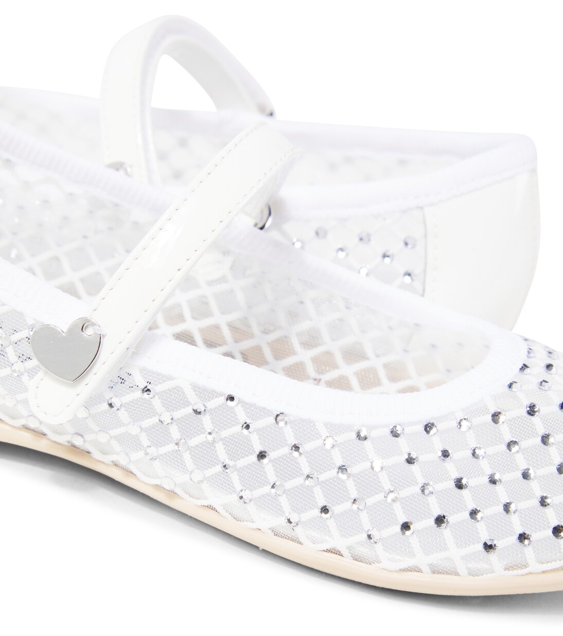 Embellished mesh Mary Jane flats | Monnalisa