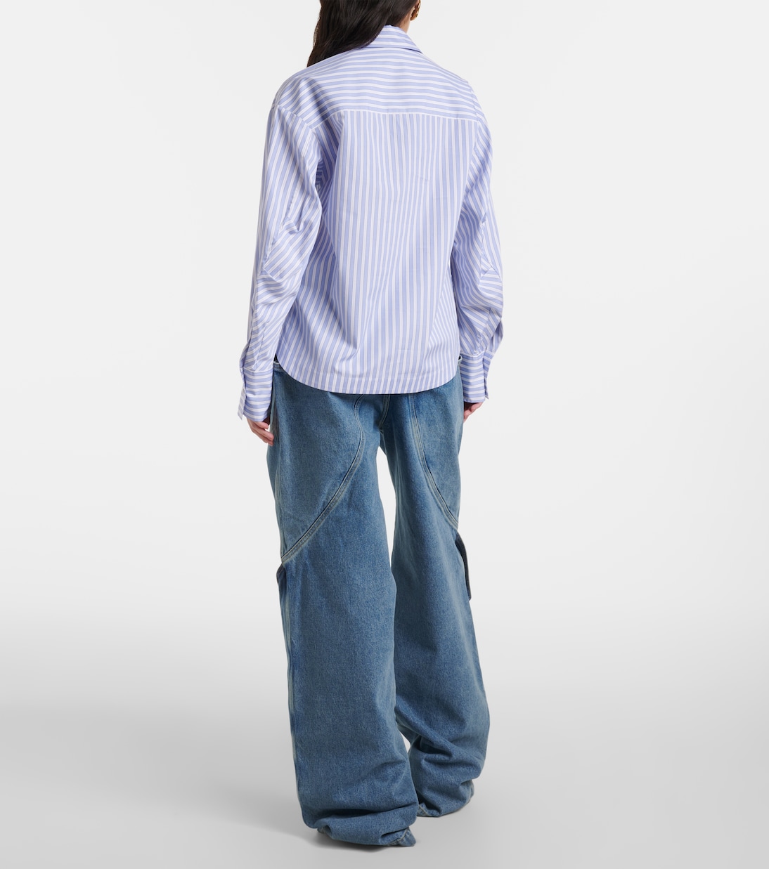 Eliza asymmetric striped cotton shirt | The Attico