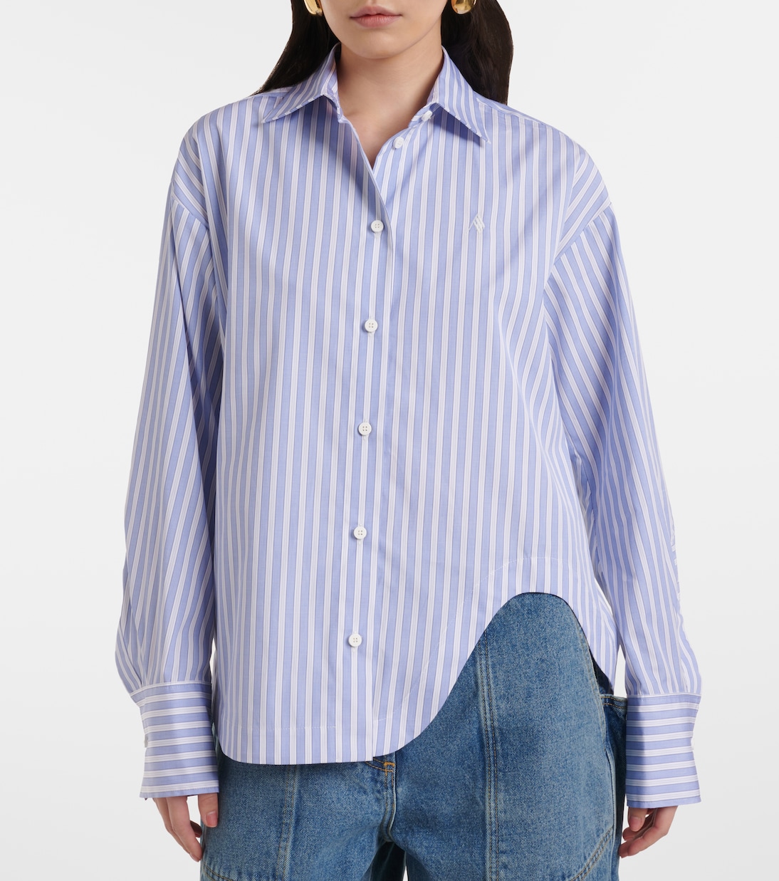 Eliza asymmetric striped cotton shirt | The Attico