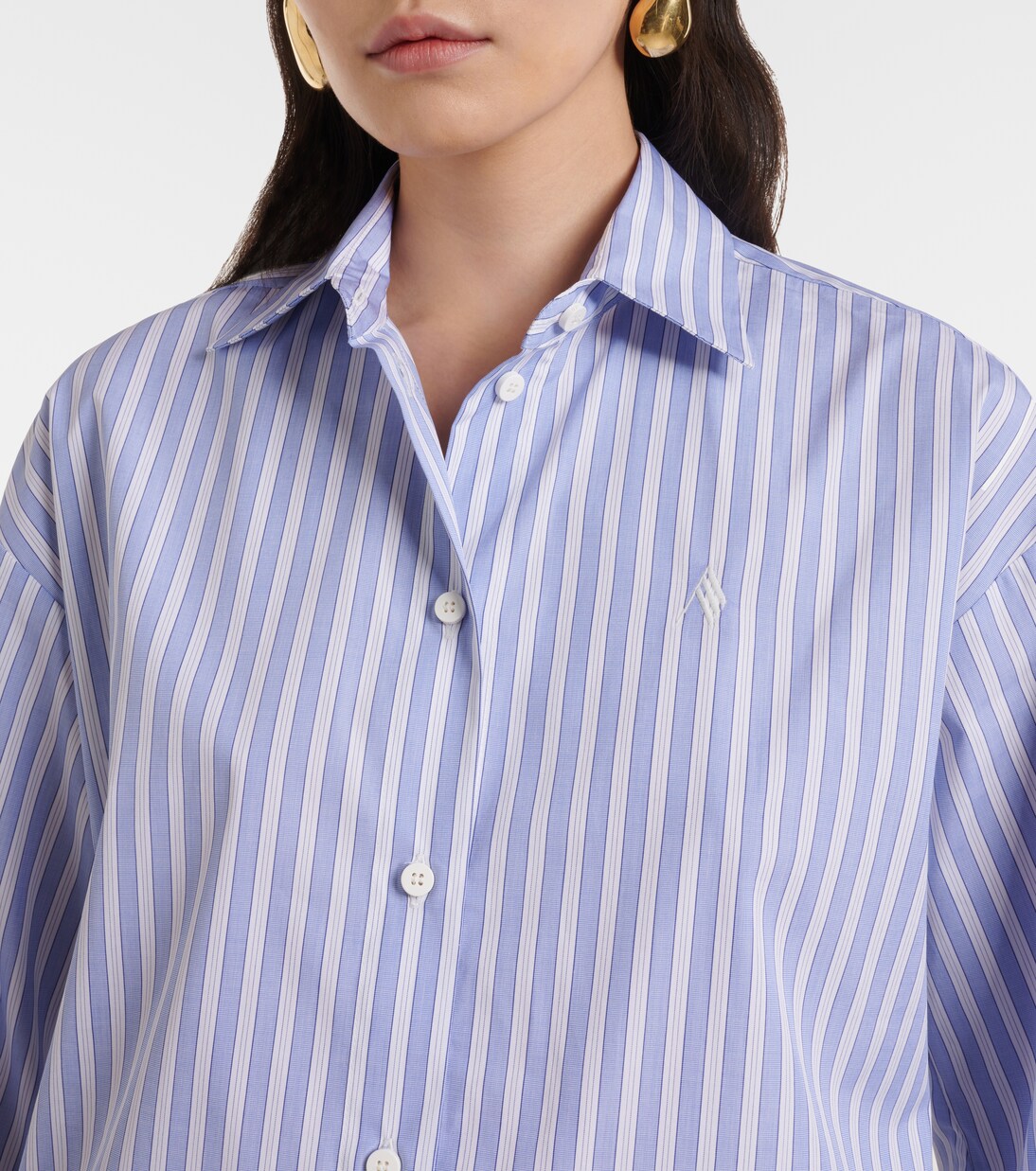 Eliza asymmetric striped cotton shirt | The Attico