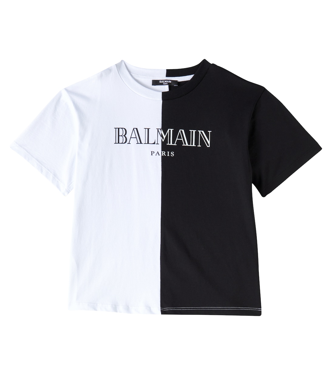 Colorblocked cotton jersey T-shirt | Balmain Kids