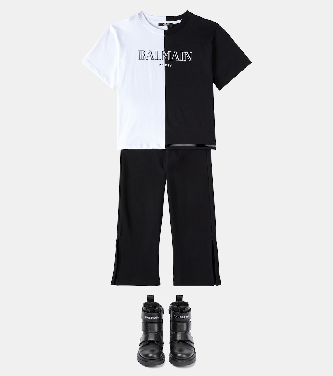 Colorblocked cotton jersey T-shirt | Balmain Kids