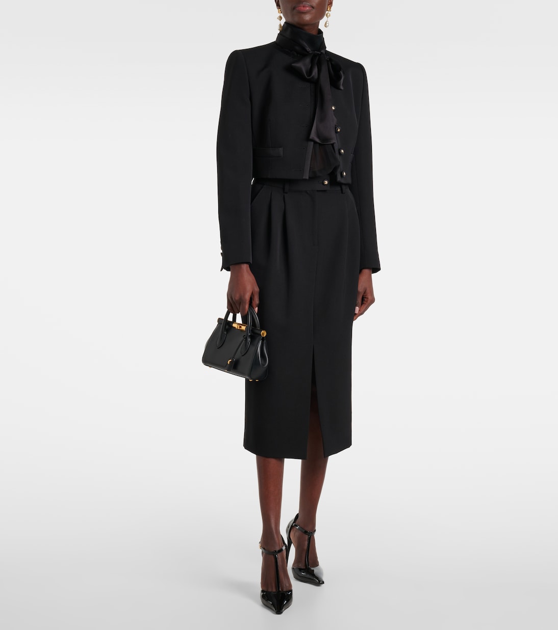 Jupe midi en laine vierge | Dolce&Gabbana