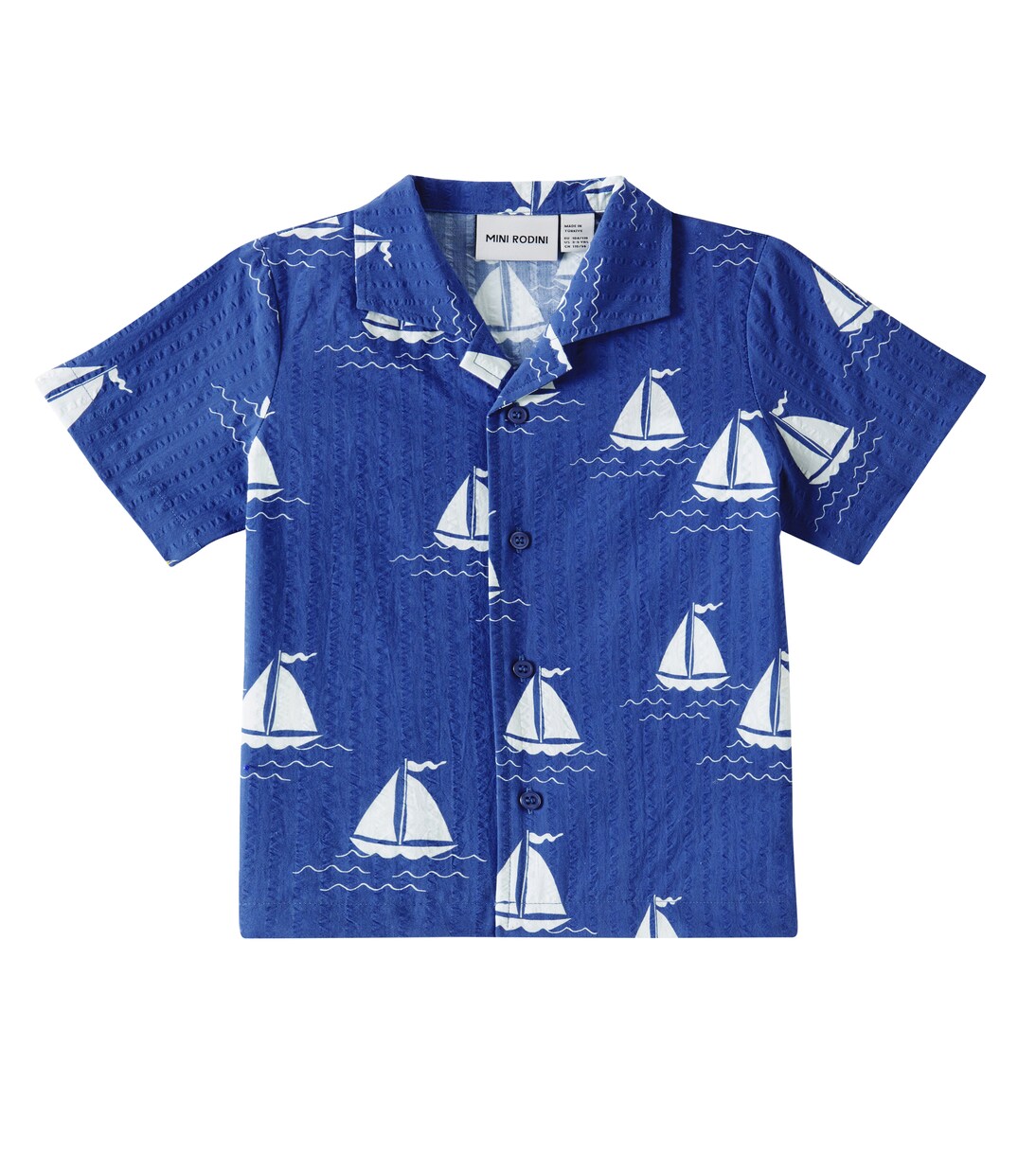 Sailing Boats cotton bowling shirt | Mini Rodini