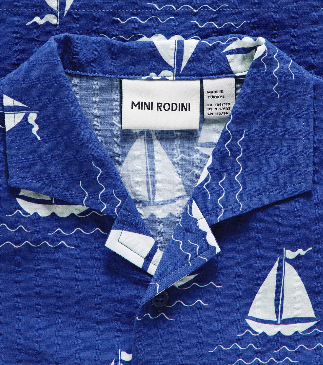 Sailing Boats cotton bowling shirt | Mini Rodini