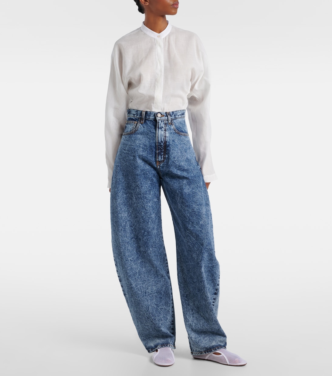 Ballerinas aus Mesh mit Leder | Alaïa