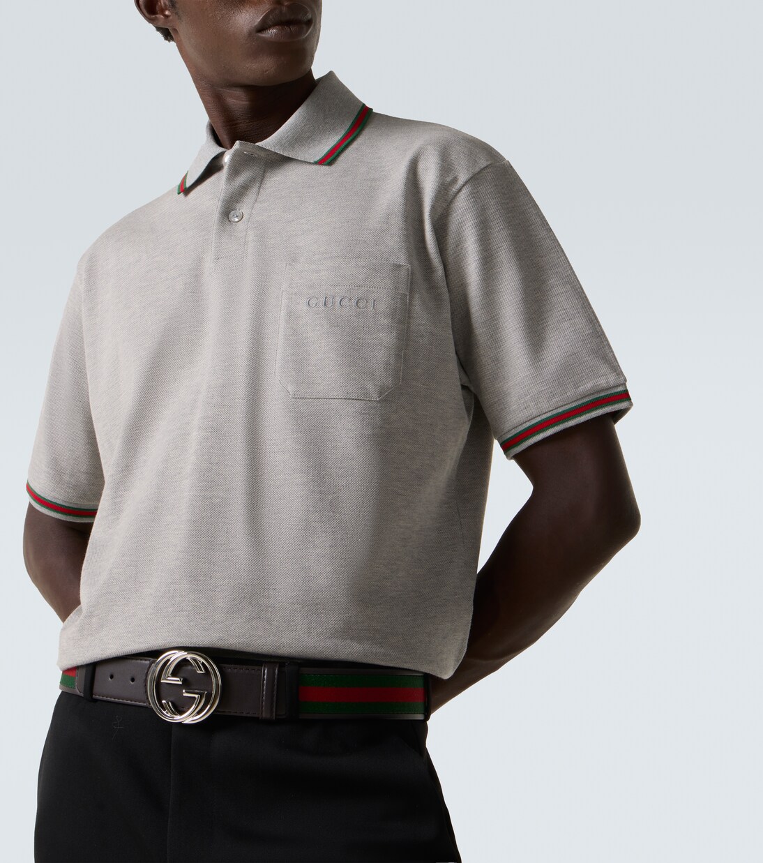 Web Stripe cotton-blend polo shirt | Gucci