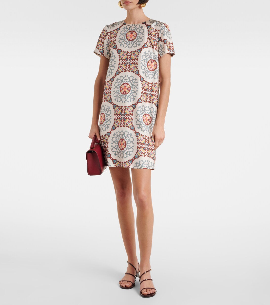 Swing printed silk satin minidress | La DoubleJ