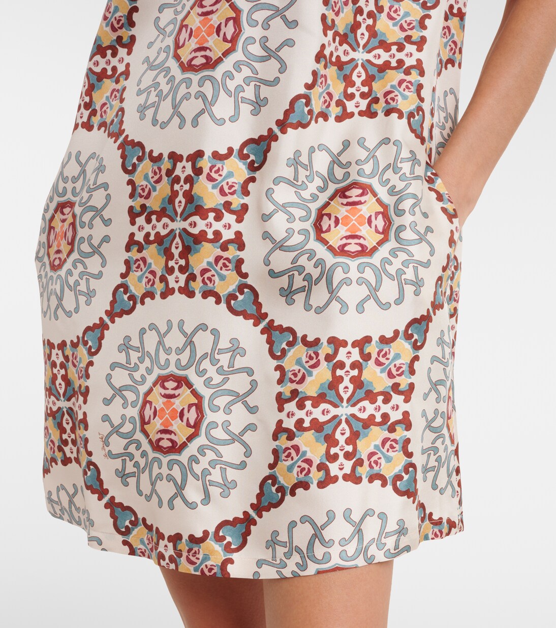 Swing printed silk satin minidress | La DoubleJ