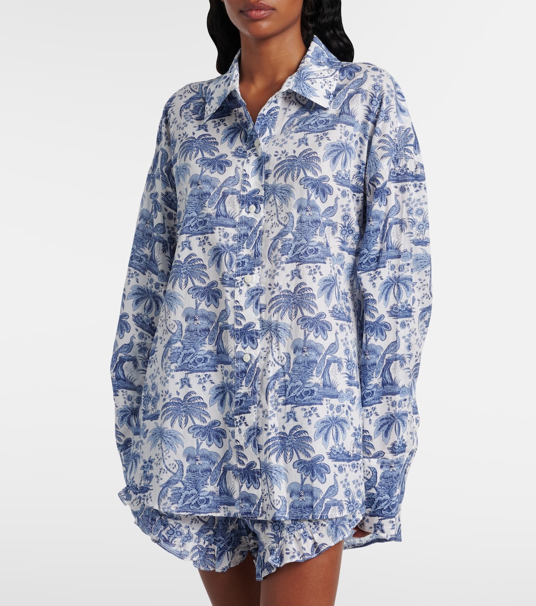 Camisa de gasa de algodón estampada | Staud