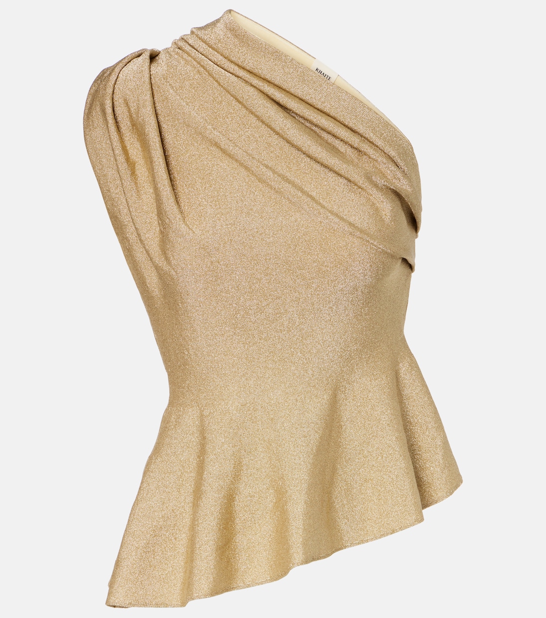 Aimee one-shoulder lamé top | Khaite