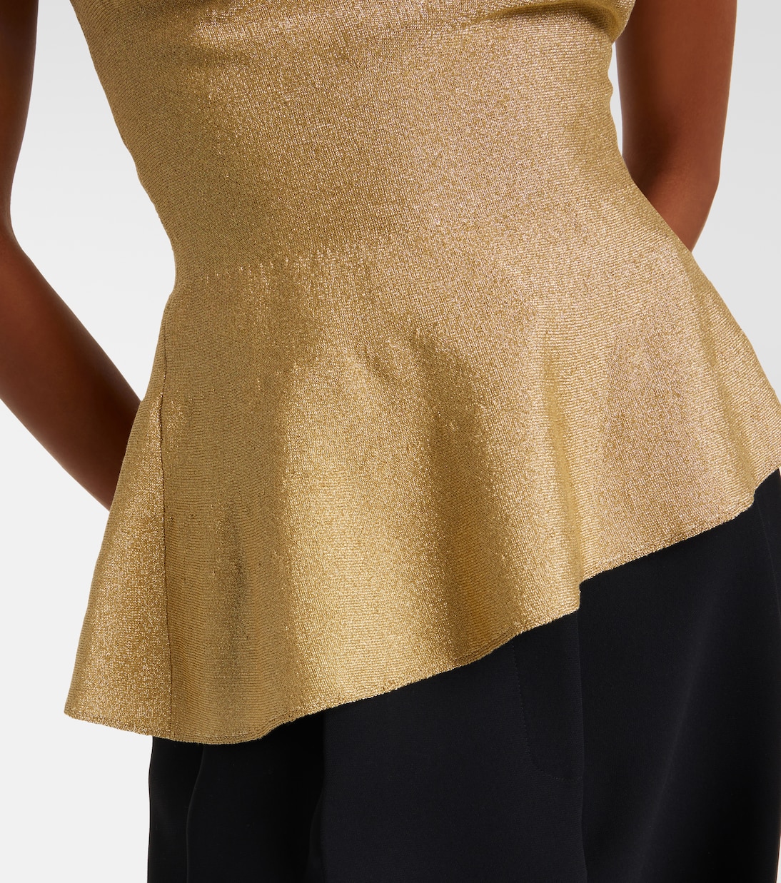 Aimee one-shoulder lamé top | Khaite