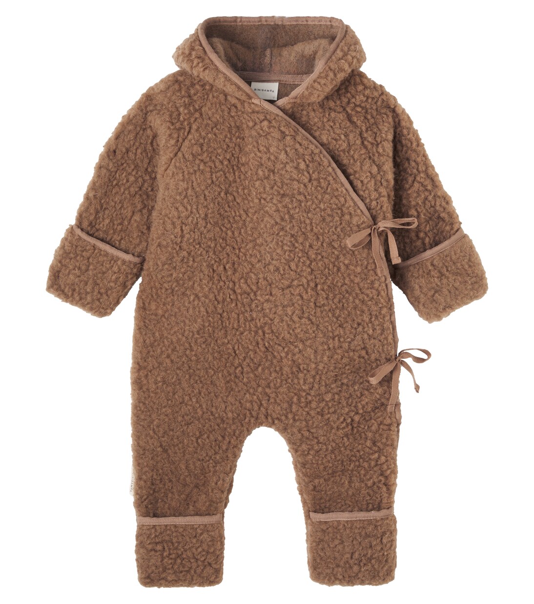 Baby hooded wool teddy onesie | Binibamba