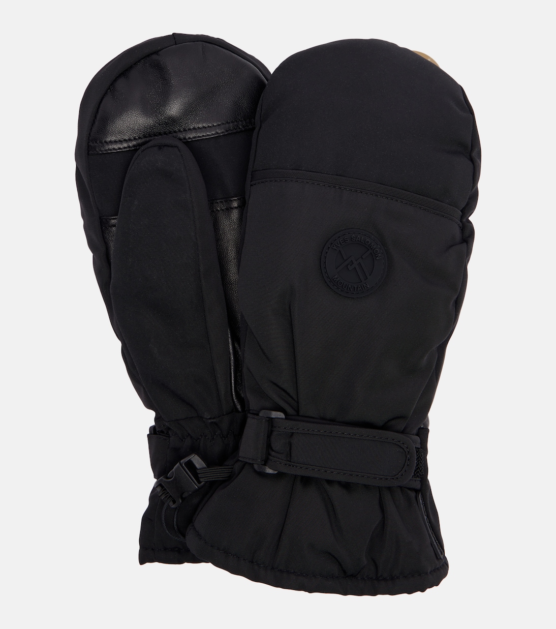 Leather-trimmed mittens | Yves Salomon