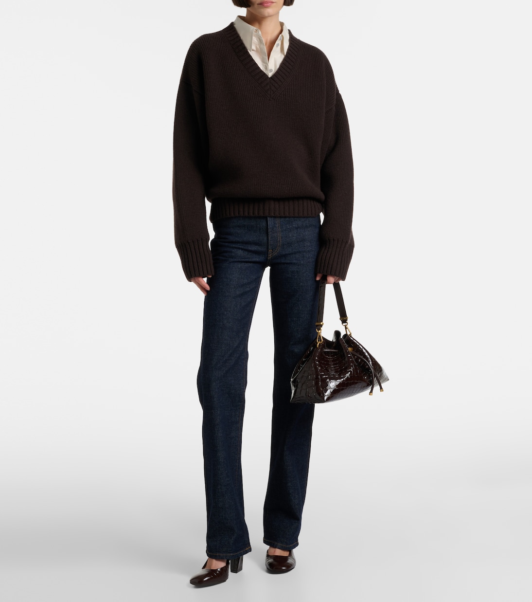 Sac Cinch Medium en cuir embossé | Jimmy Choo