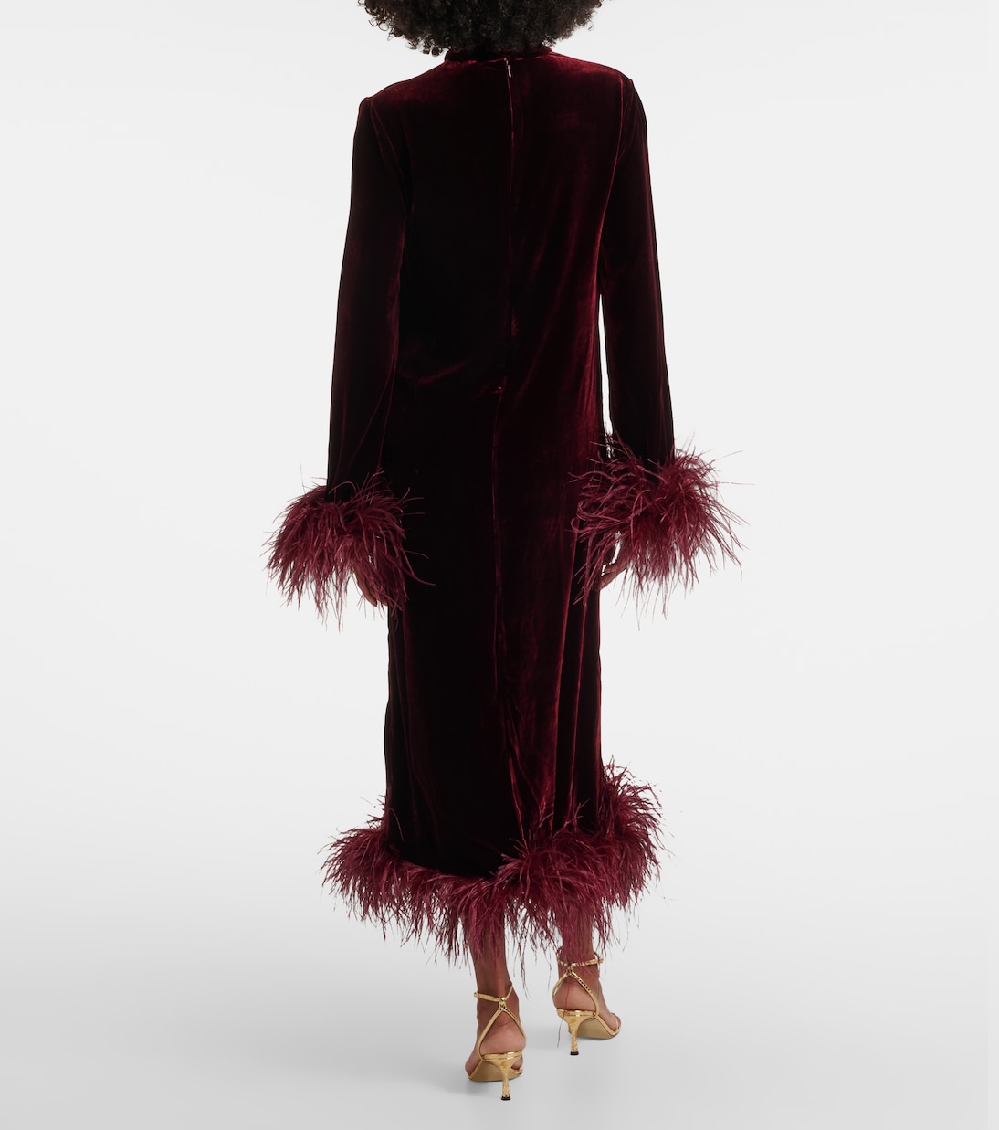 Gina Venti feather-trimmed midi dress | Taller Marmo