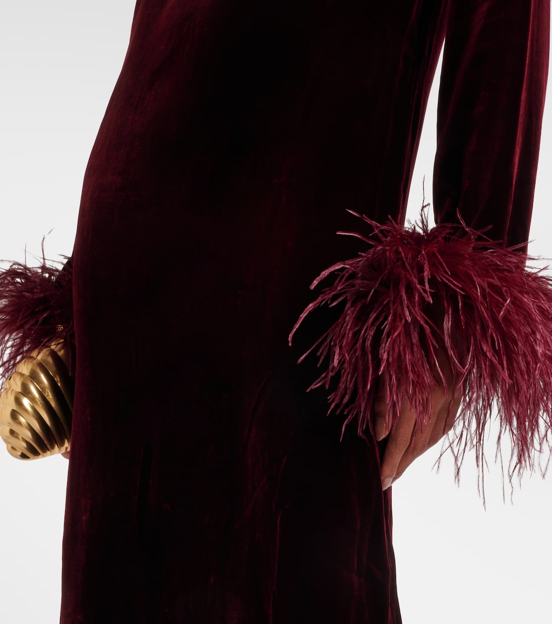 Gina Venti feather-trimmed midi dress | Taller Marmo