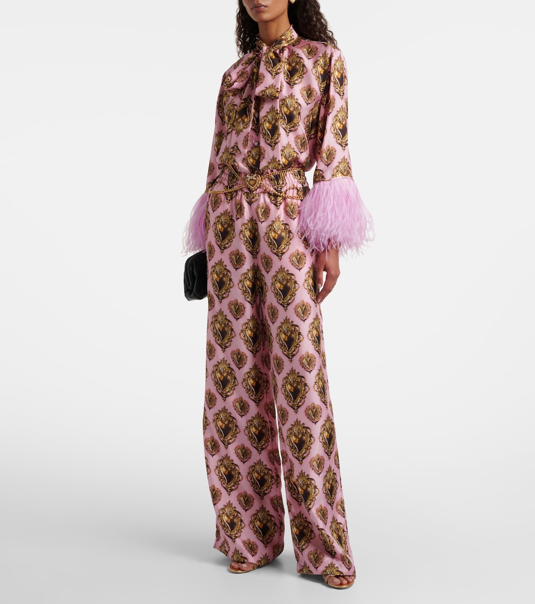 Pantalon ample imprimé en soie | Dolce&Gabbana