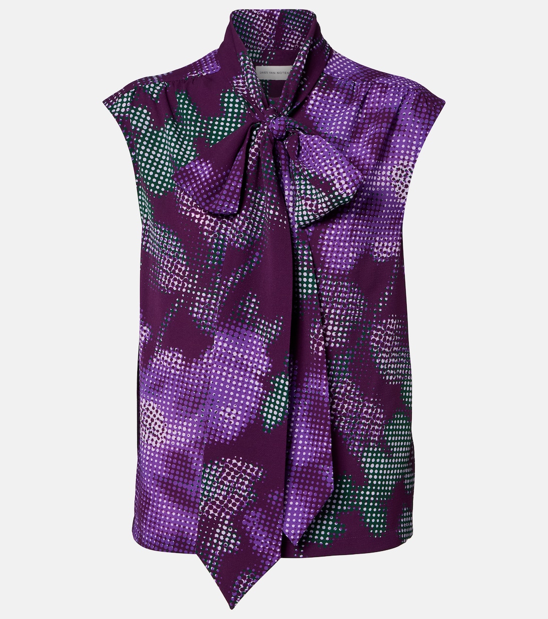 Floral tie-neck top | Dries Van Noten
