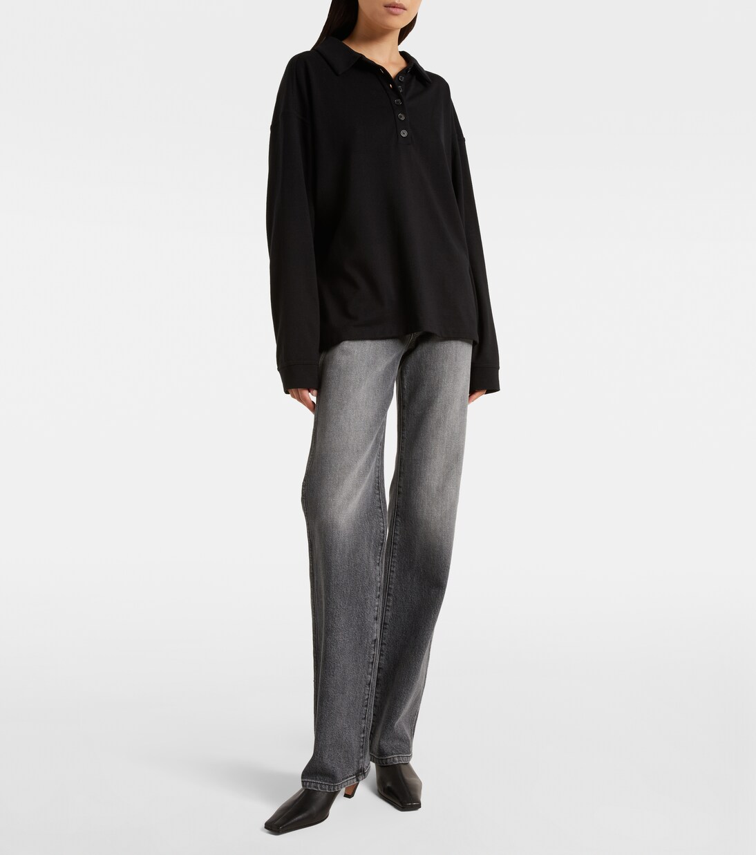 Faithful silk jersey polo sweater | Khaite