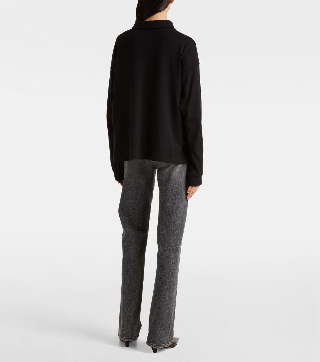 Faithful silk jersey polo sweater | Khaite