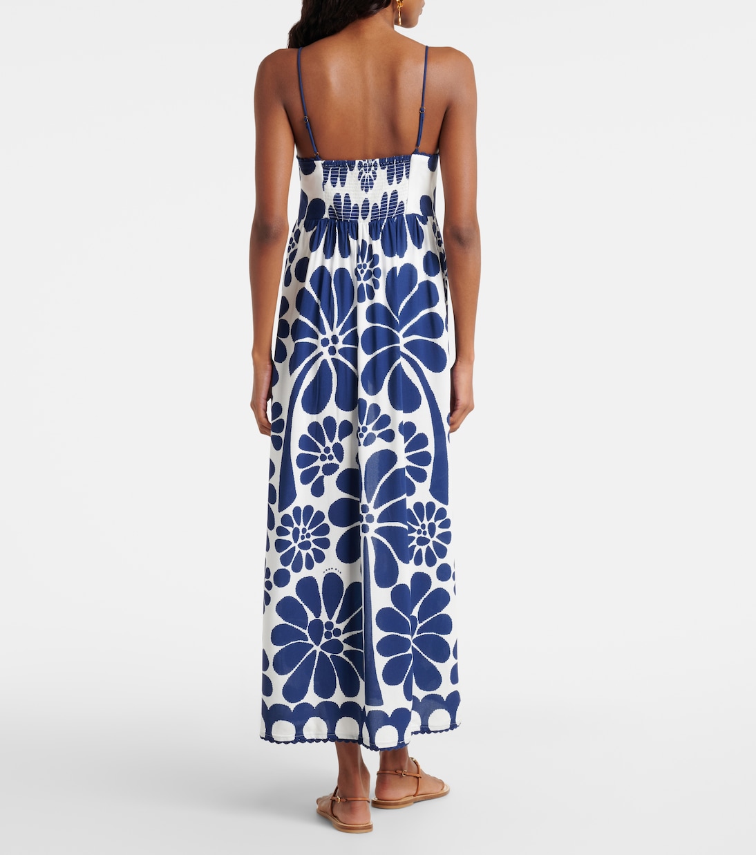 Vestido de playa Palermo floral festoneado | Farm Rio