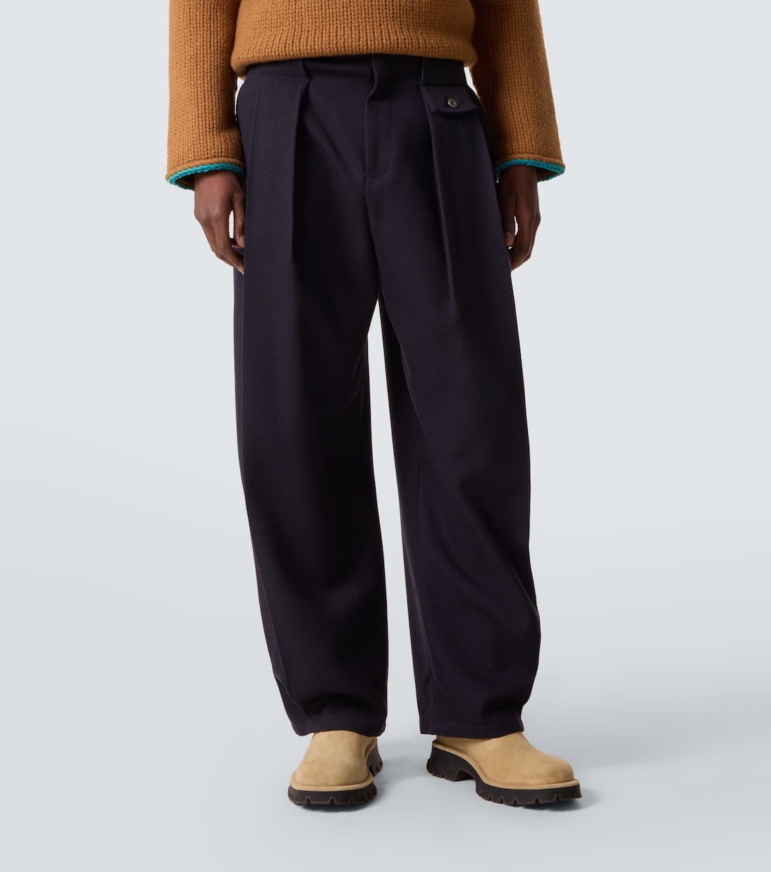 Pantaloni a gamba larga in twill di cotone | Loewe