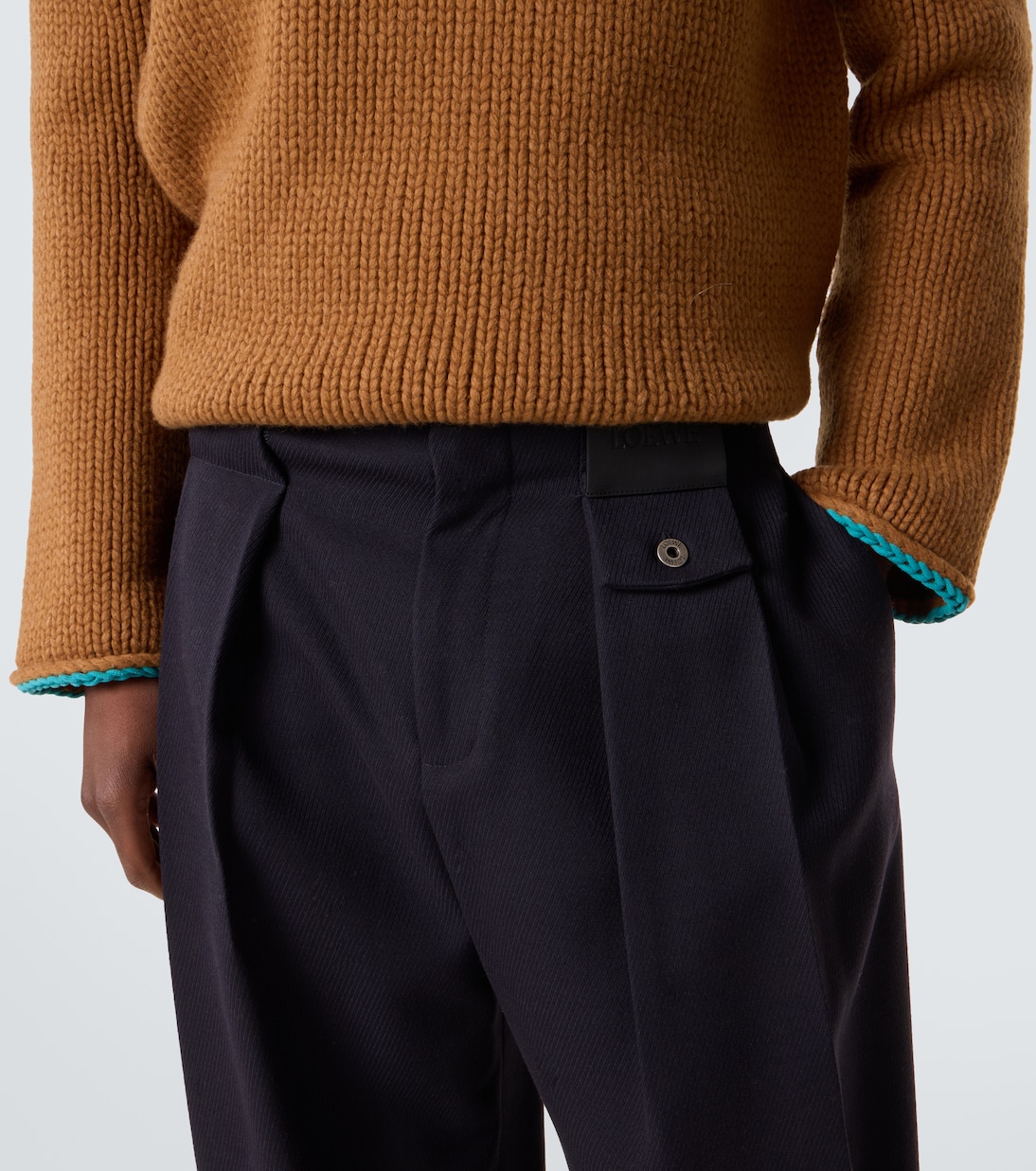 Pantaloni a gamba larga in twill di cotone | Loewe
