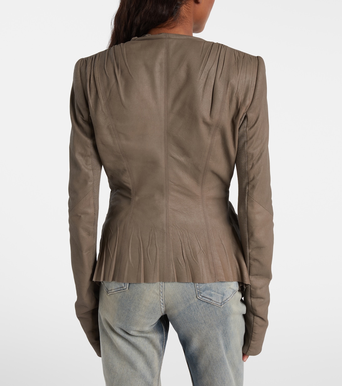 Blazer Hollywood aus Leder mit Schurwolle | Rick Owens