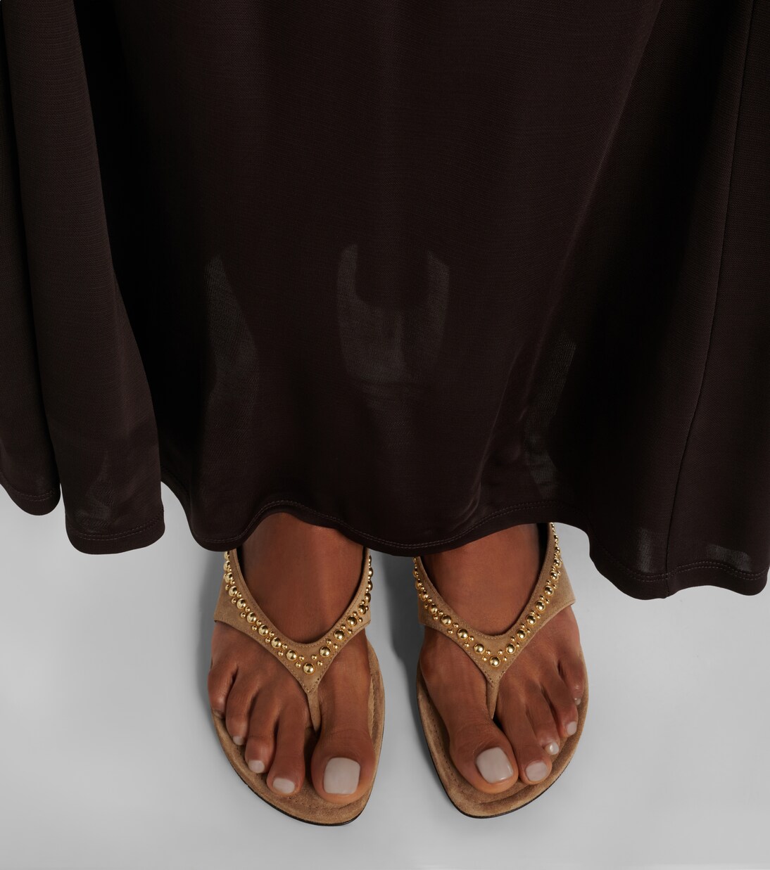 Sandali infradito in suede con cristalli | Herbert Levine