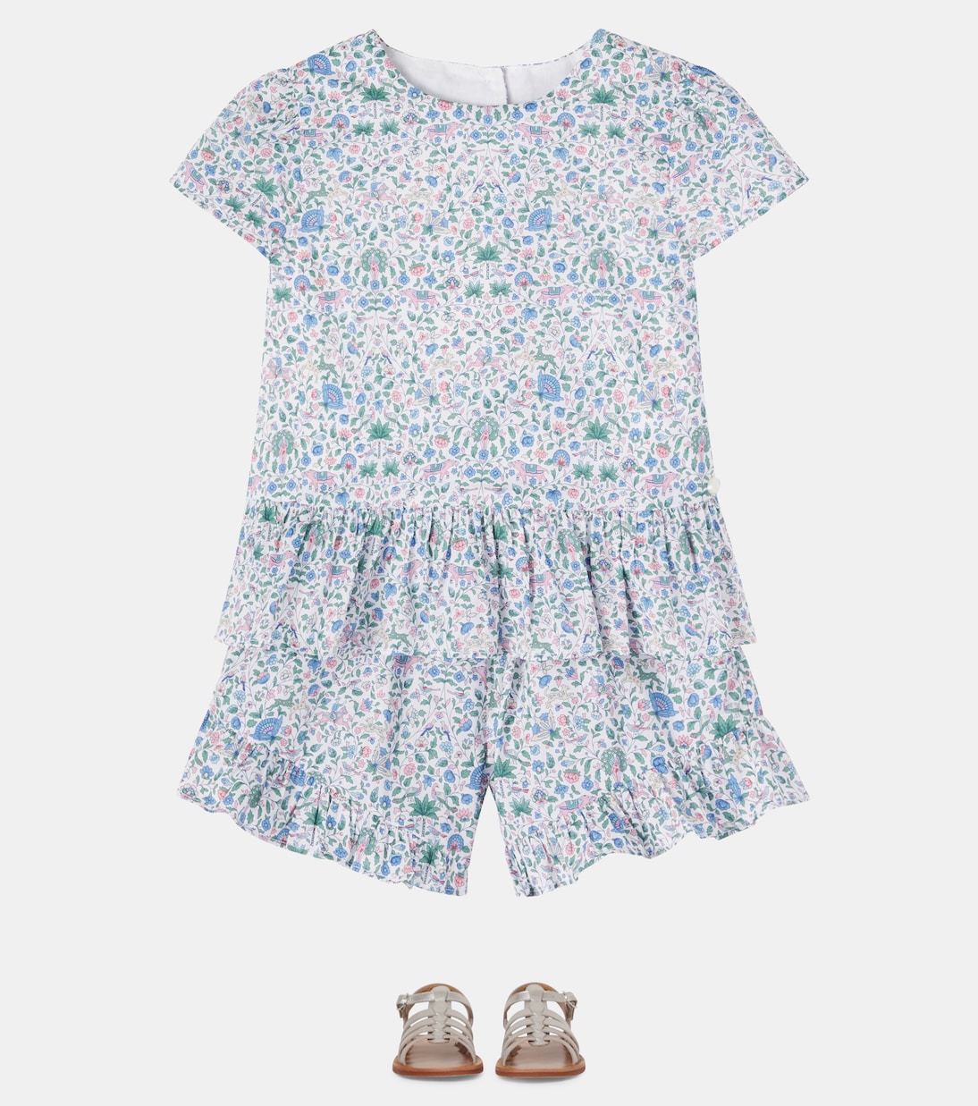 Floral cotton T-shirt and shorts set | Tartine et Chocolat