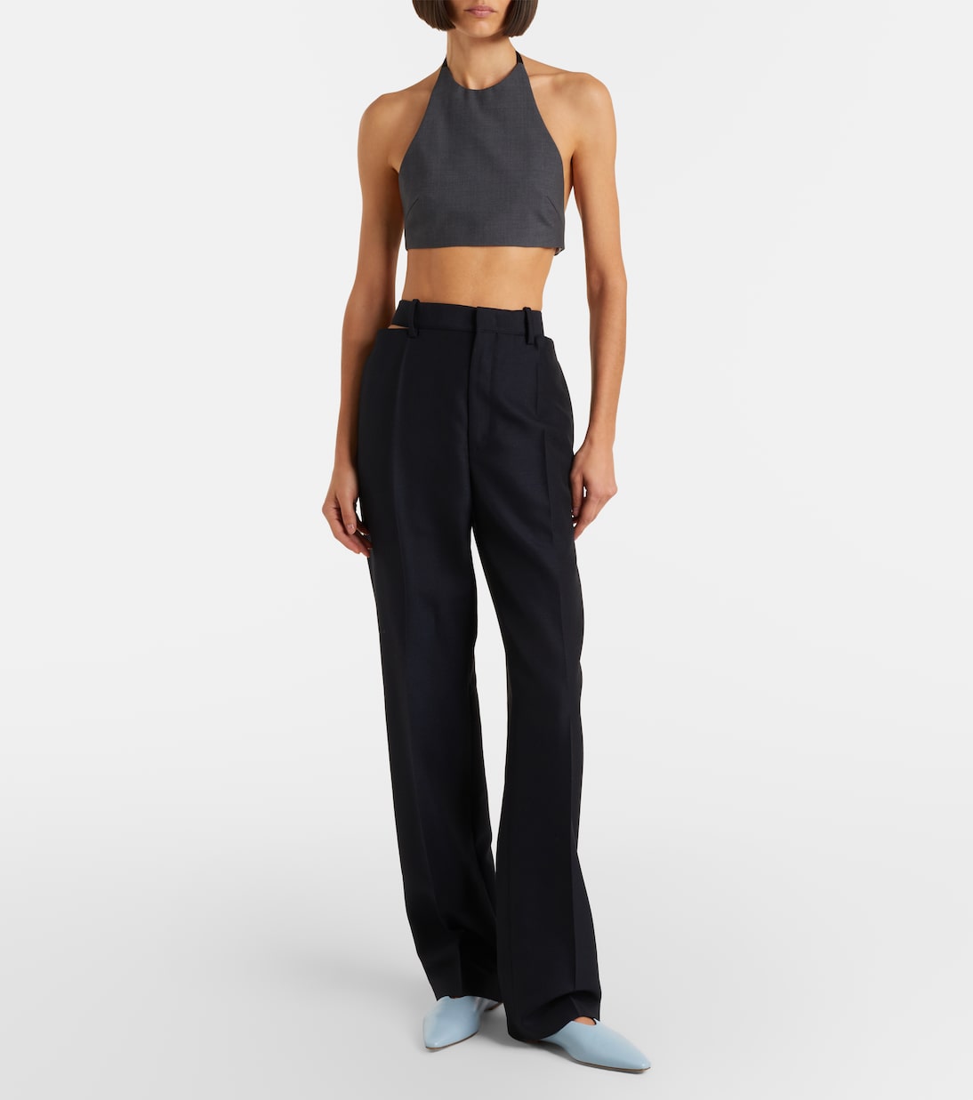 Cutout wool and mohair straight pants | Jil Sander