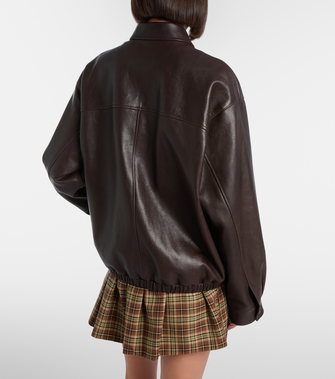 Leather blouson jacket | Miu Miu