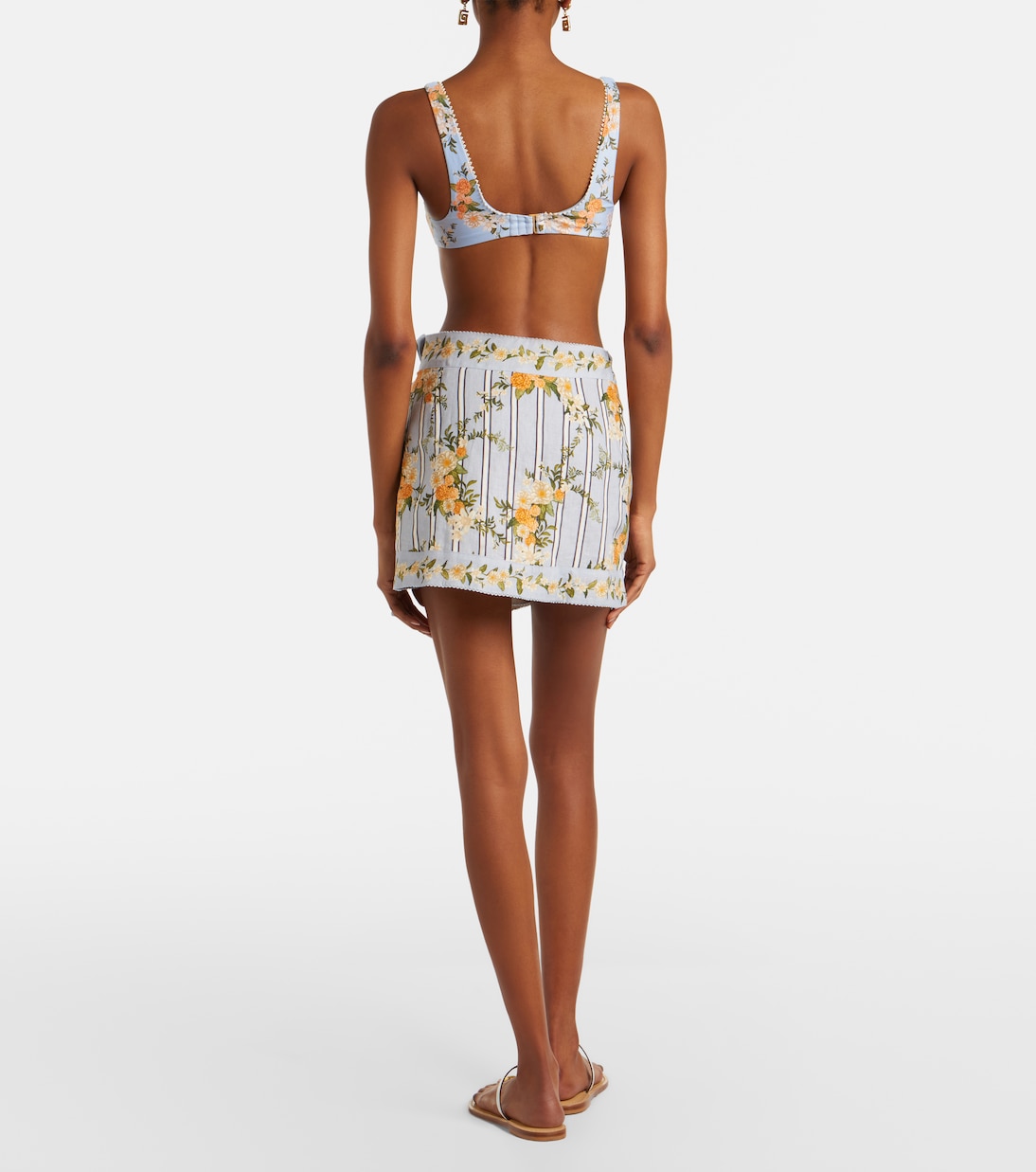 Luna floral linen beach cover-up | Agua by Agua Bendita