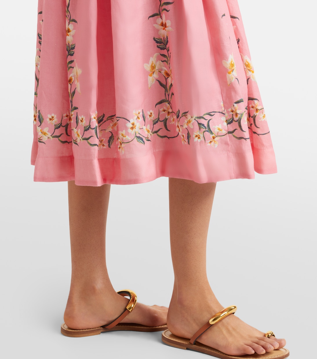 Mielero Promesa floral linen midi dress | Agua by Agua Bendita
