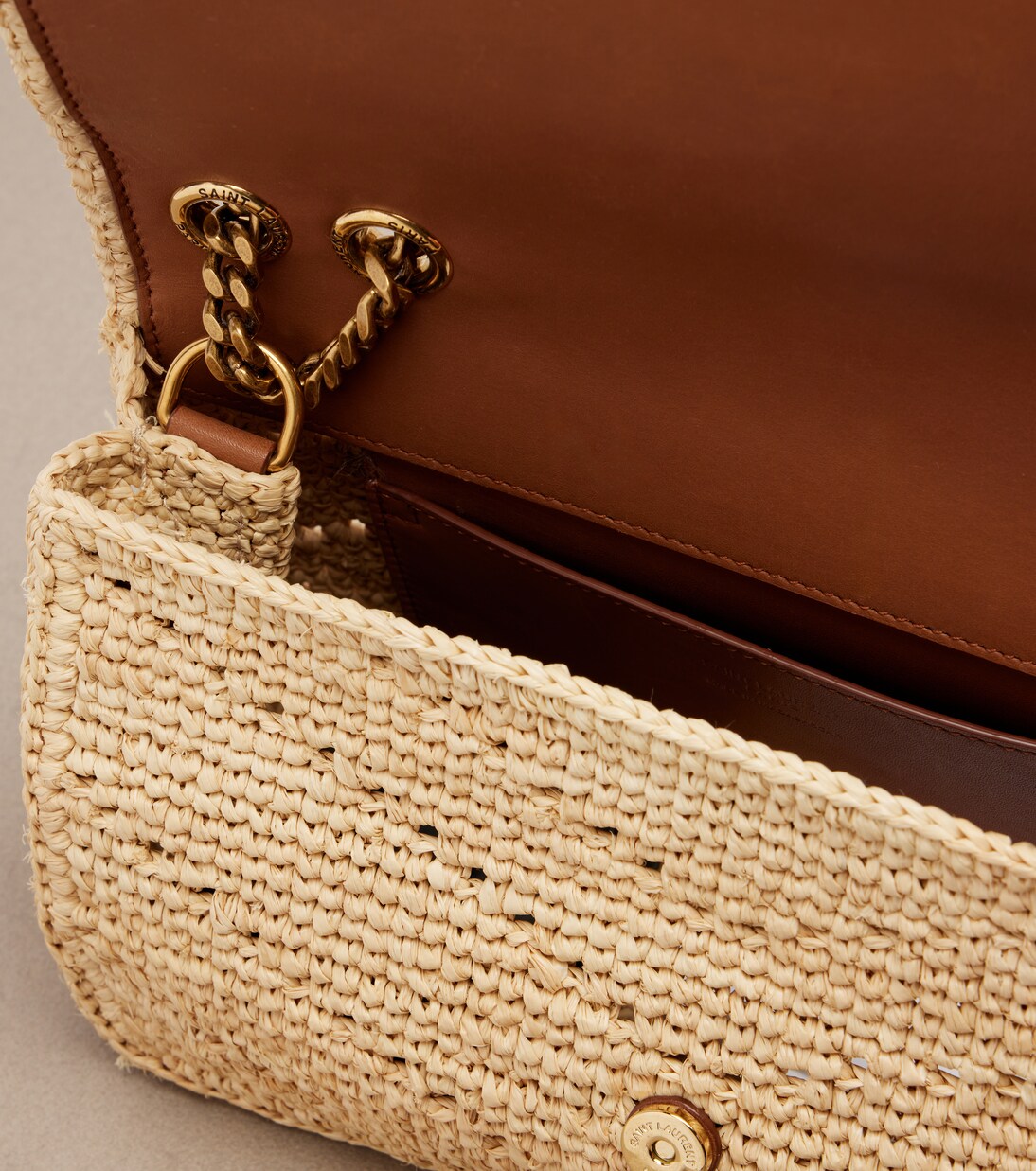 Loulou Small raffia shoulder bag | Saint Laurent