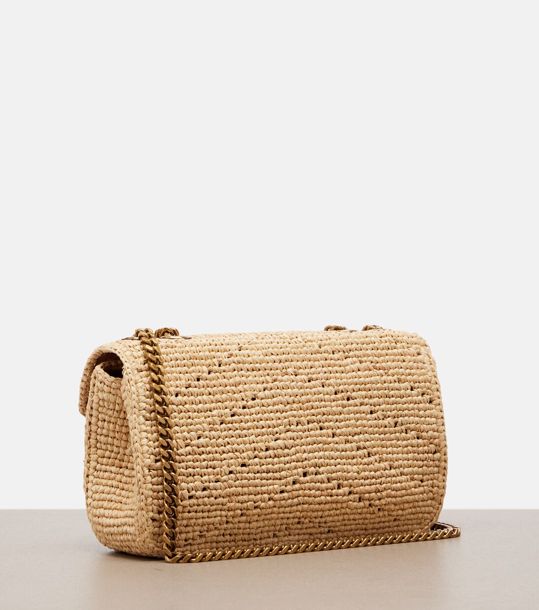 Loulou Small raffia shoulder bag | Saint Laurent