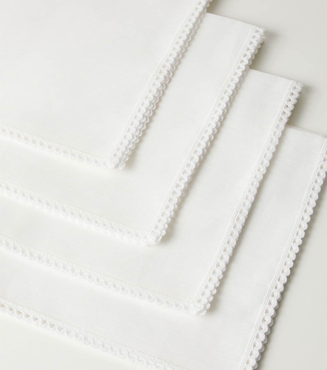 레이스 트리밍 리넨 냅킨 4매 세트 | Once Milano