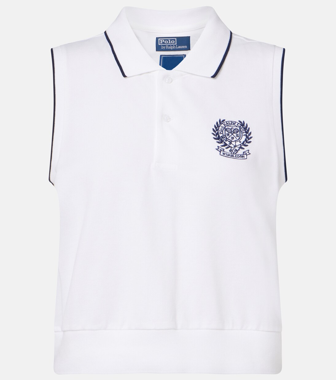 x Wimbledon cotton-blend piqué top | Polo Ralph Lauren