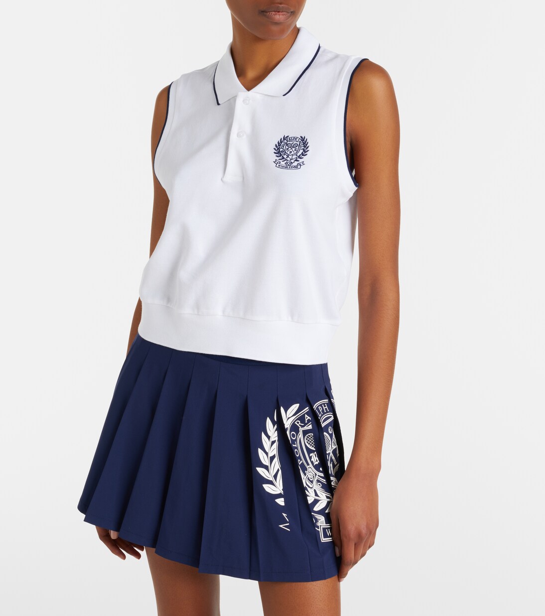 x Wimbledon cotton-blend piqué top | Polo Ralph Lauren